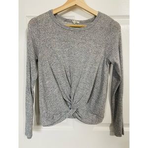 • grey long sleeve shirt •